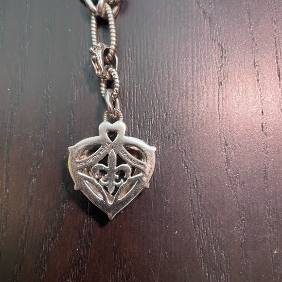 Judith Ripka Sterling silver  necklace with green amethyst enhancer - Picture 4 of 5